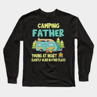 Camping Father Young At Heart Slightly Older In Other Places Happy Camper Summer Christmas In July Long Sleeve T-Shirt